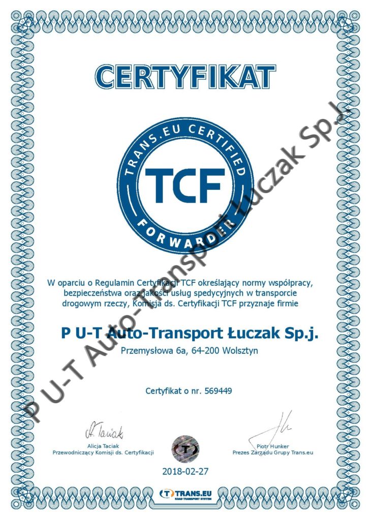 Trans.eu Certified Forwarder